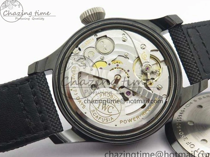 MIROTIME 0104 Supportive Big Pilot Real PR IW502003 Real Ceramic ZF 1:1 Best Edition On Black Calfskin Strap A51111 V 7238